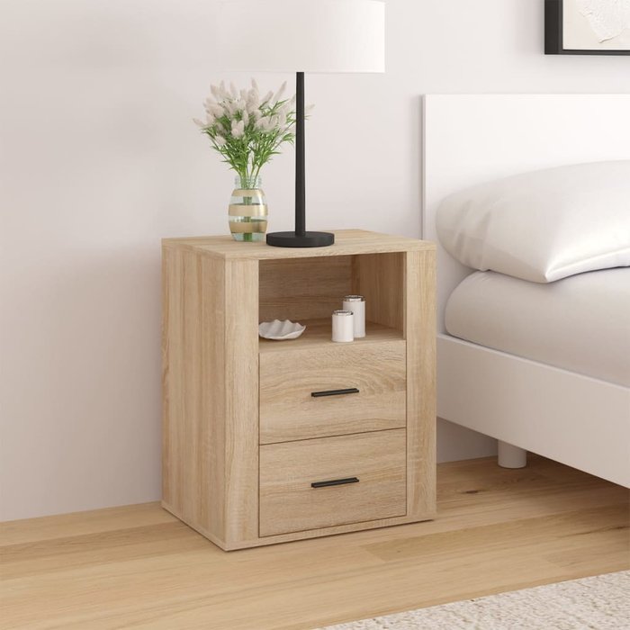 Maison exclusive - mesita de noche madera contrachapada roble sonoma 50x36x60 cm