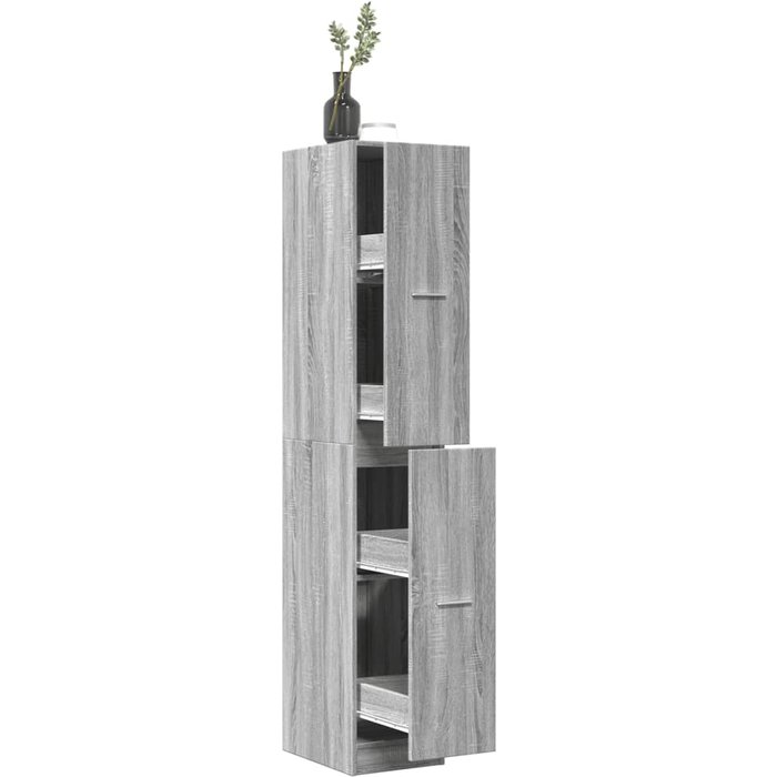 Armario botiquín madera ingeniería gris sonoma 30x41x174,5 cm vidaxl