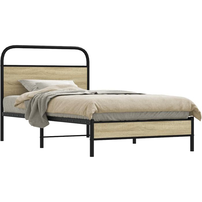 Estructura de cama sin colchón 107x203 cm roble sonoma