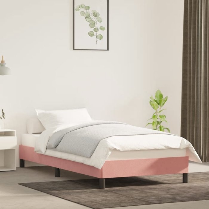 Estructura de cama rosa 80x200 cm terciopelo
