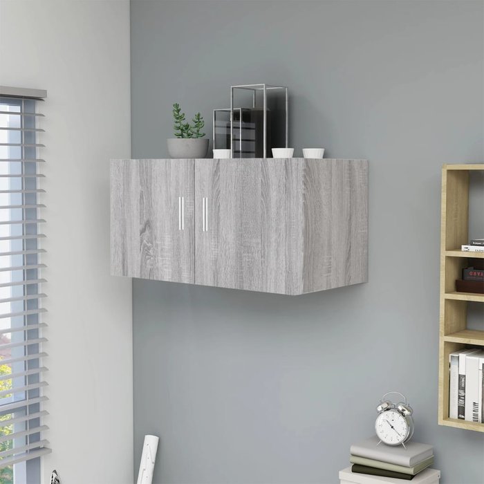 Armario de pared sonoma, gris, 80x39x40 cm, madera de ingeniería.