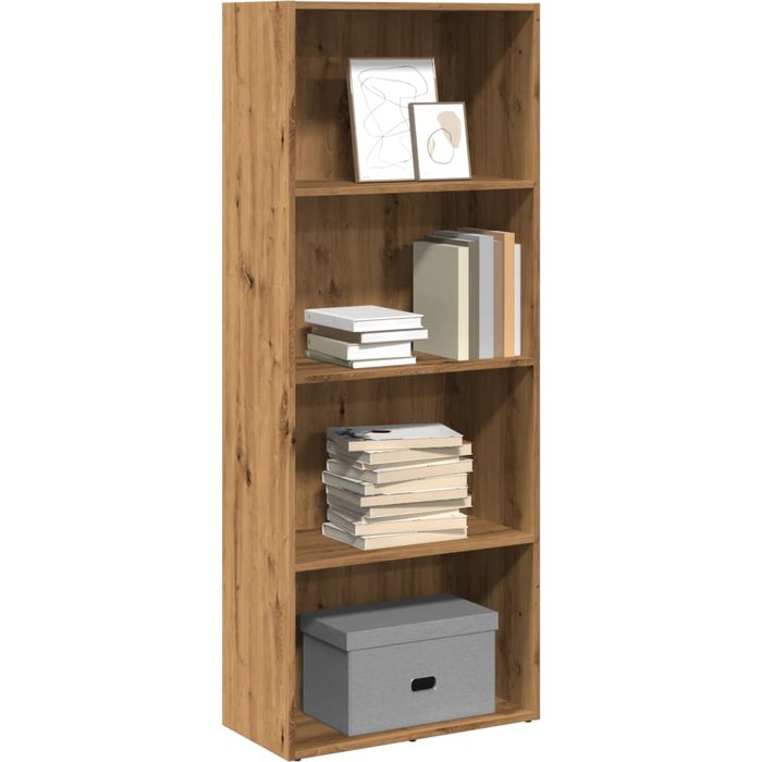 Librería artesanal de roble, 60x30x152 cm, madera de ingeniería. - pangivo