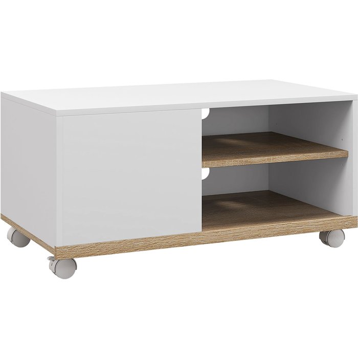 Mueble de tv homcom melamina de madera blanco 80x45x41 cm