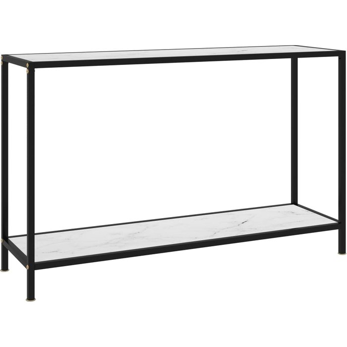 Mesa de consola blanco vidrio templado 120x35x75 cm