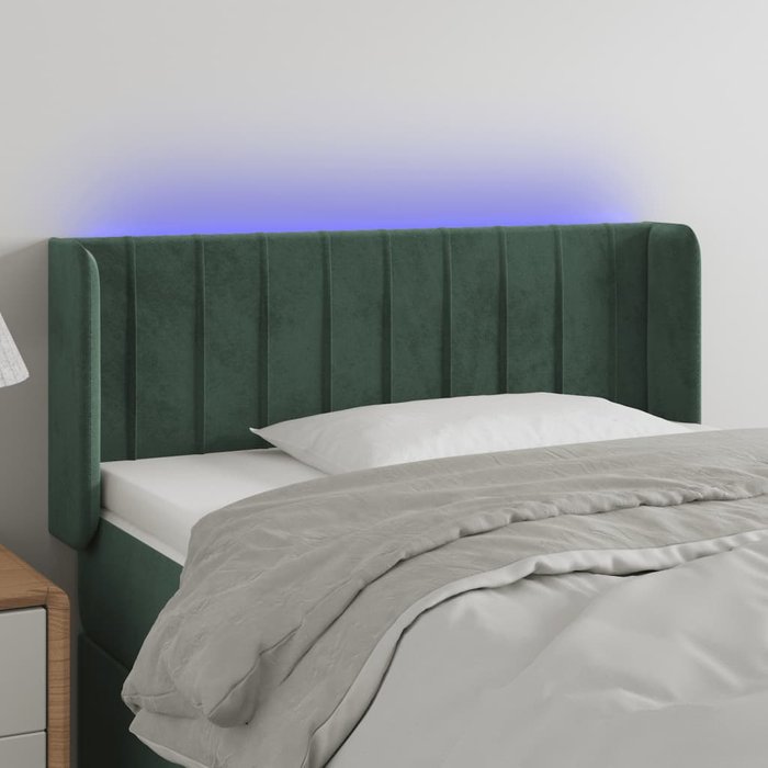 Maison exclusive - cabecero con led de terciopelo verde oscuro 83x16x78/88 cm