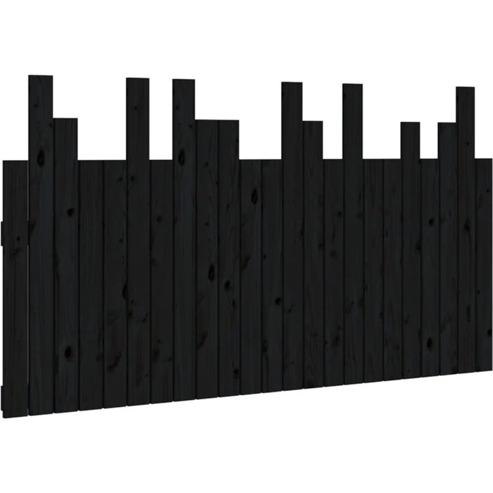 Cabecero de cama de pared madera maciza pino negro 146,5x3x80cm - comfortxl