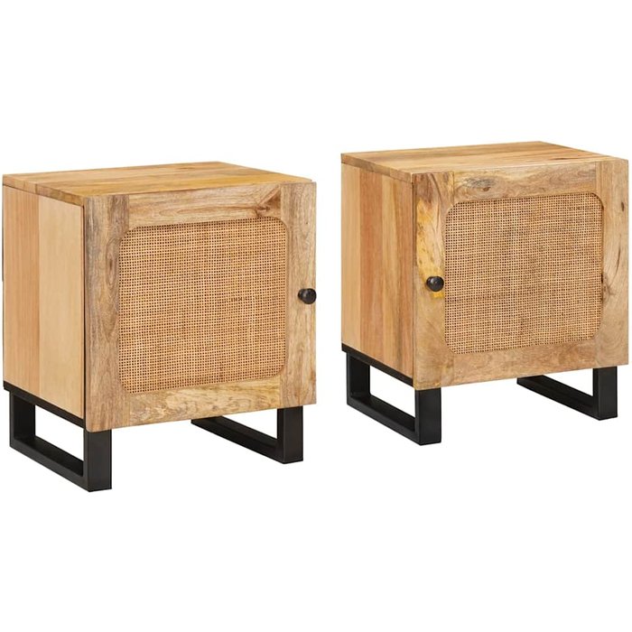 Armario de noche 2 pcs natural 40 x 33 x 46 cm