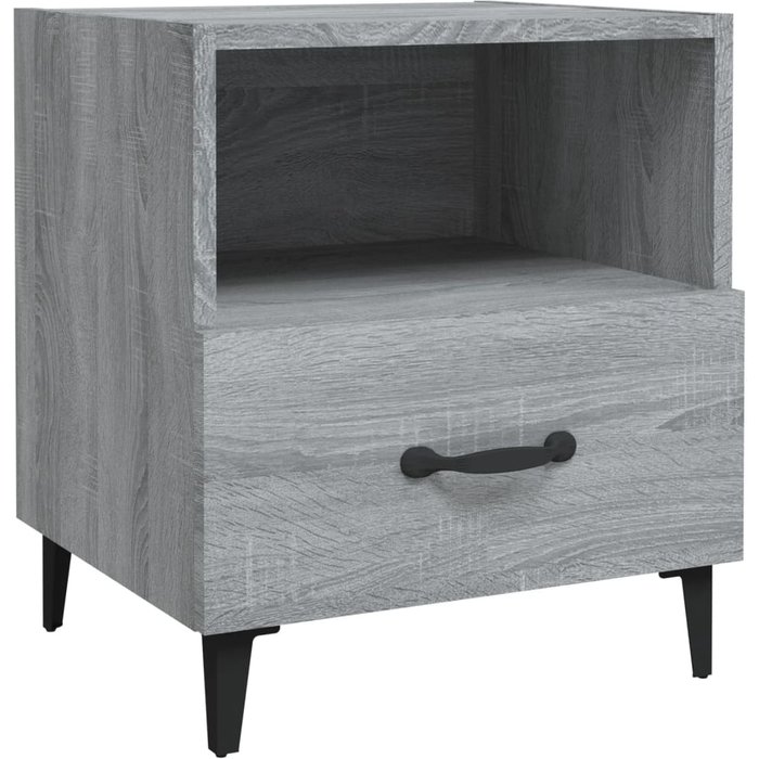 Mesita de noche madera contrachapada gris sonoma - comfortxl