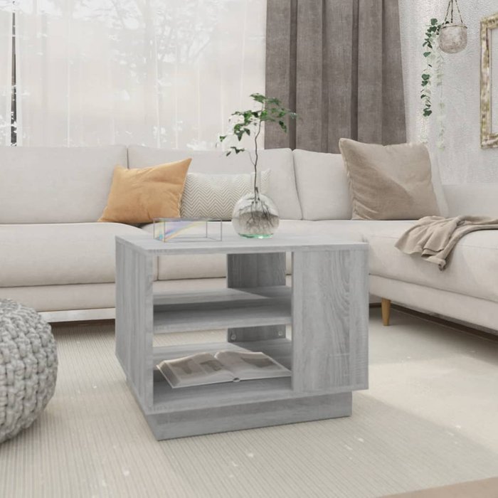 Maison exclusive - mesa de centro madera de ingeniería gris sonoma 55x55x43 cm