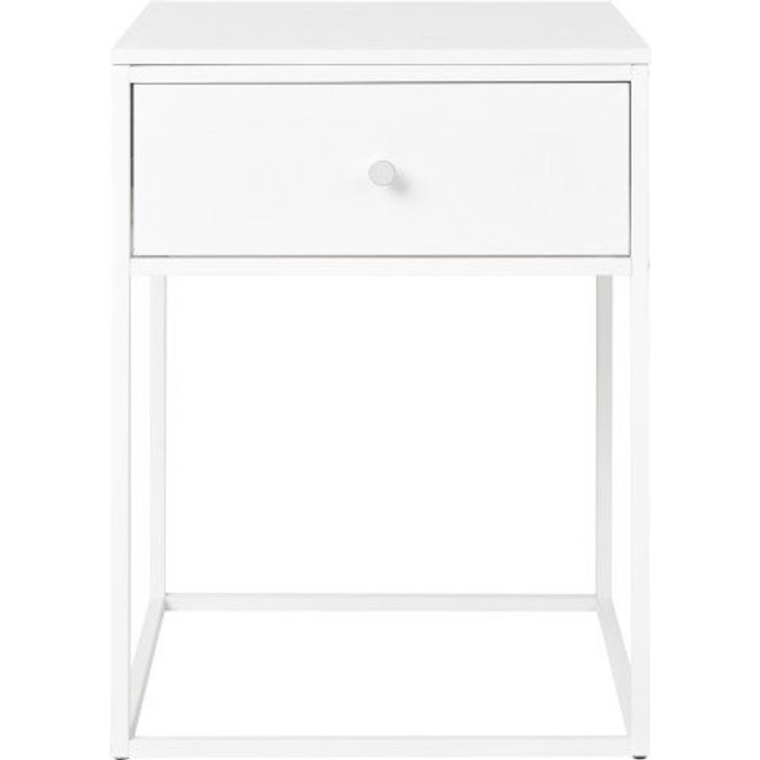 Mesa auxiliar con 1 cajón blanca 40x55 cm