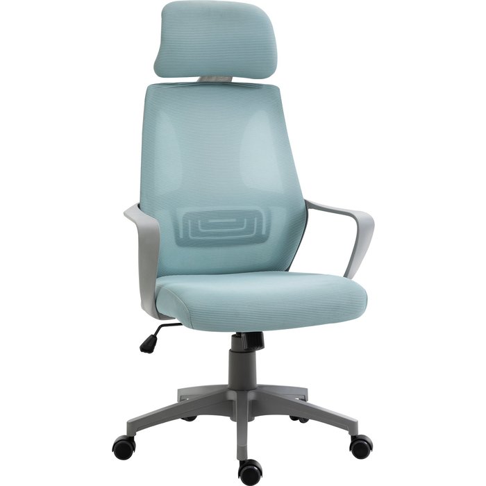 Silla oficina ergonómica azul altura ajustable 120kg 64x58x116-126cm