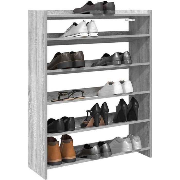 Zapatero madera contrachapada gris sonoma 80x25x100 cm vidaxl
