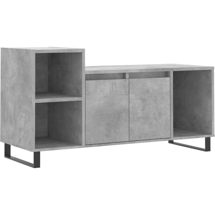 Mueble tv gris hormigón 100x35x55 cm madera contrachapada