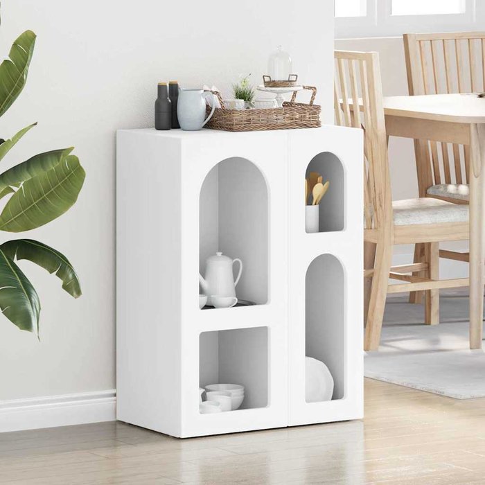 Aparador blanco de 59 x 35 x 80,5 cm. madera de ingeniería.