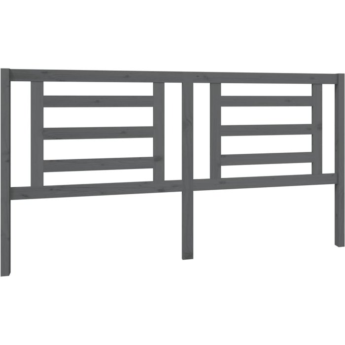 Cabecero de cama - mueble cabecero madera maciza de pino gris 186x4x100 cm