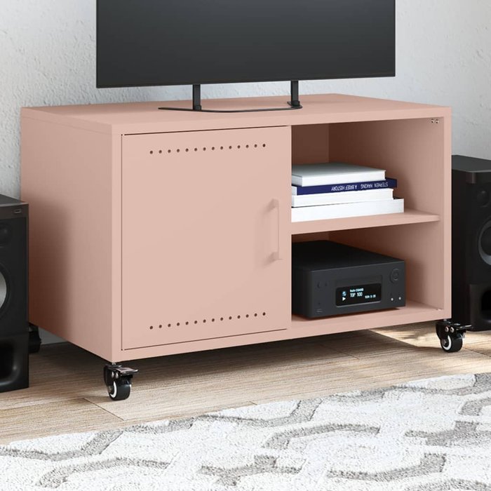 Mueble tv rosa 68x39x43,5 cm acero