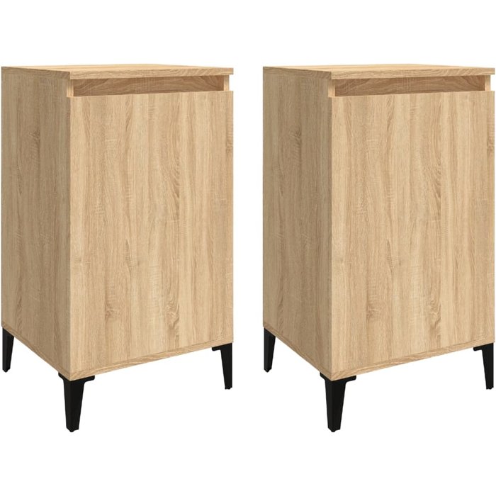 Mesitas de noche 2 uds madera contrachapada roble 40x35x70 cm - comfortxl