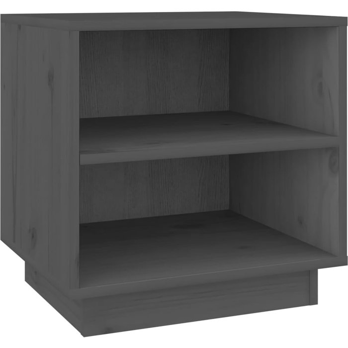 Mesitas de noche 2 uds gris 40x34x40 cm madera maciza de pino