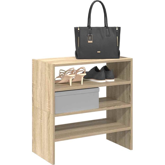 Maison exclusive - zapateros 2 uds apilables roble sonoma 60x30x30,5 cm
