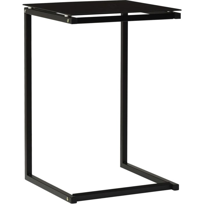 Mesa auxiliar negro 40x40x60 cm vidrio templado