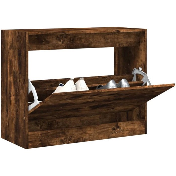 Vidaxl zapatero de madera de ingeniería roble ahumado 80x34x63 cm