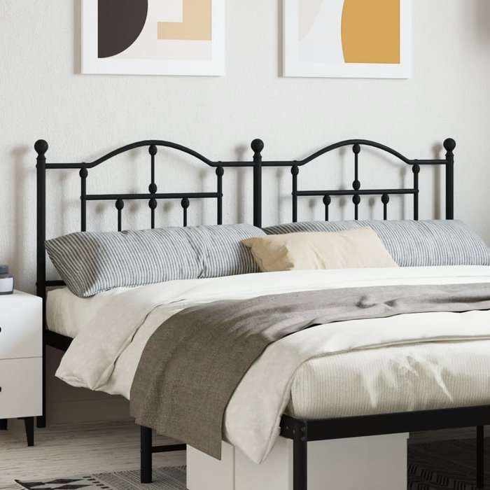 Cabecero,cabecero de cama,panel de cabecera de metal negro 180 cm cfw61189