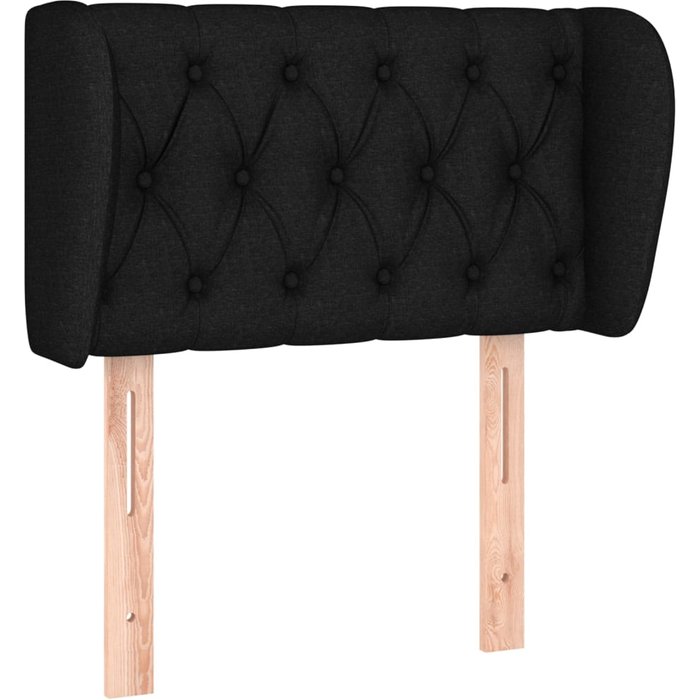 Cabecero cama - mueble cabecero de tela negro 83x23x78/88 cm