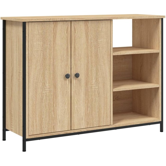 Aparador de madera de ingeniería roble sonoma 100x33x75 cm - comfortxl