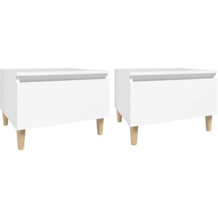 Mesas auxiliares 2 uds madera contrachapada blanco 50x46x35 cm - comfortxl