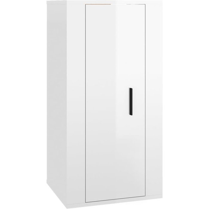 Mueble de tv de pared blanco brillo 40x34,5x80 cm - comfortxl