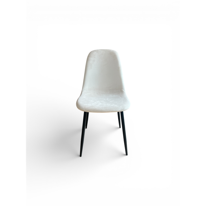 Juego de 4 sillas de comedor en fibra sintética, beige