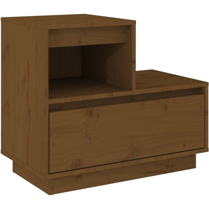 Mesitas de noche 2uds marrón miel 60x34x51cm madera maciza de pino