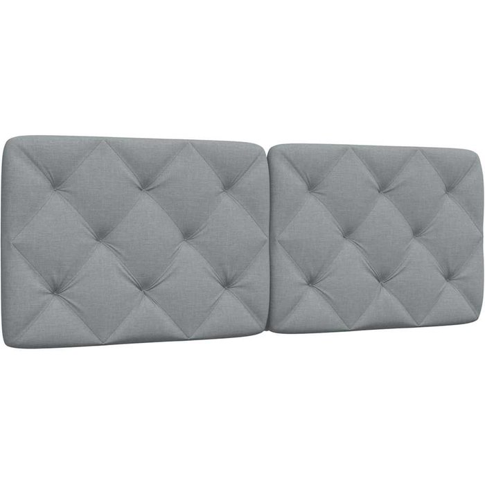 Cabecero de cama acolchado tela gris claro 120 cm