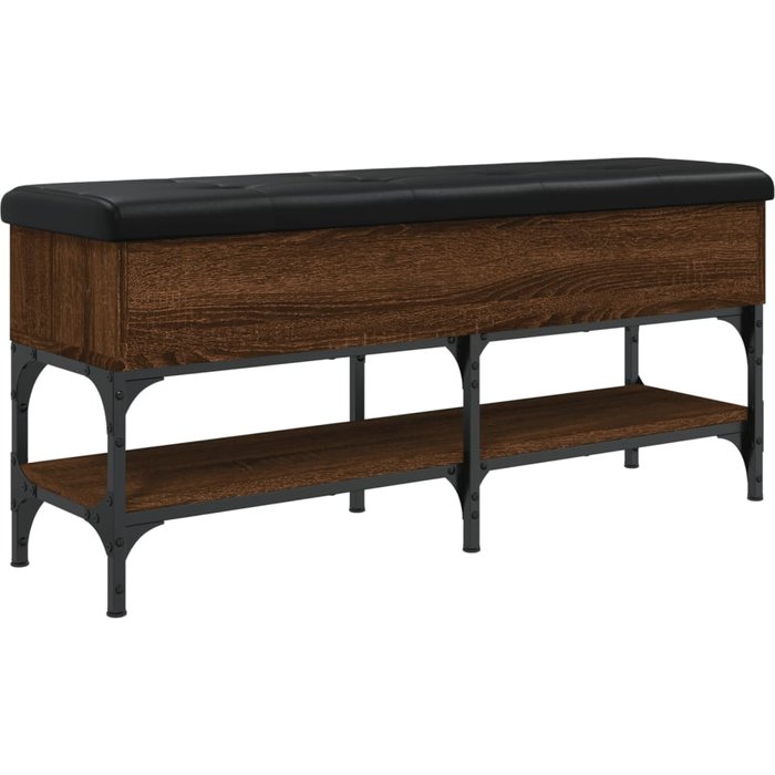 Banco zapatero madera de ingeniería marrón roble 102x32x45 cm - comfortxl