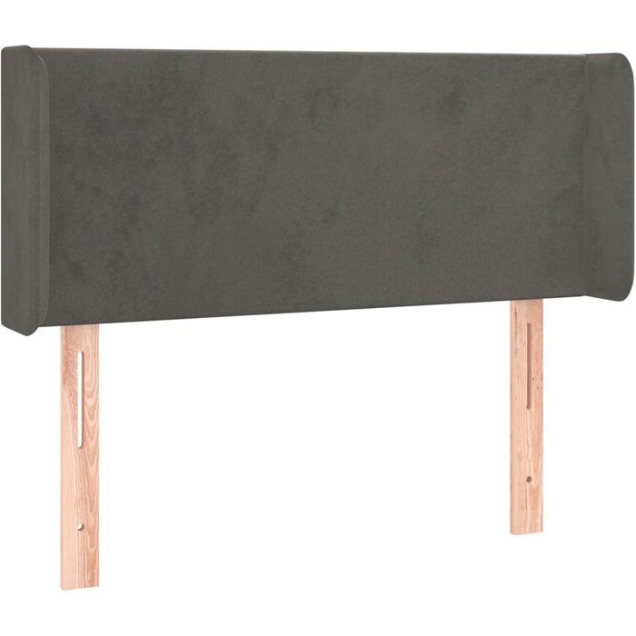 Cabecero cama - mueble cabecero de terciopelo gris oscuro 93x16x78/88 cm