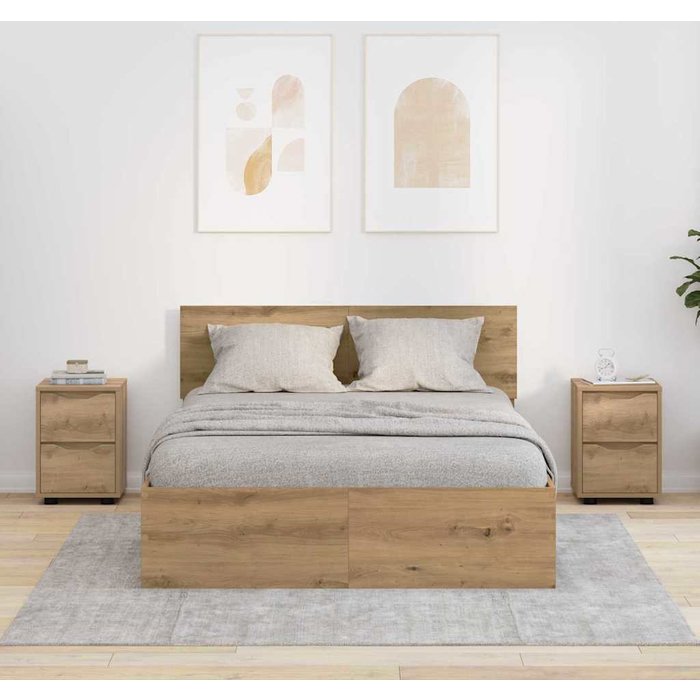 Mesitas de noche, 2 piezas, roble artesanal, 30,5 x 30 x 43 cm