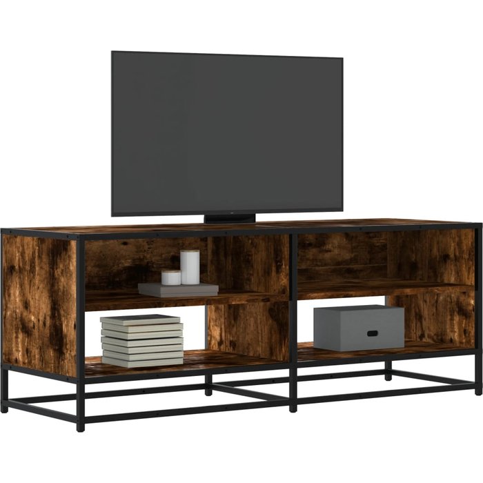 Mueble tv roble ahumado 120,5x40x46 cm madera contrachapada y metal
