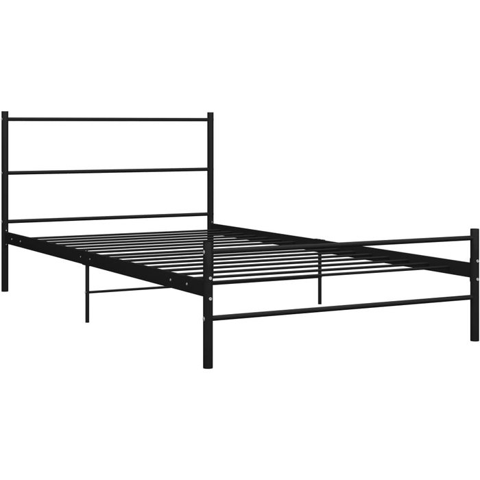 Estructura de cama sin colchón metal negro 100x200 cm — comfortxl