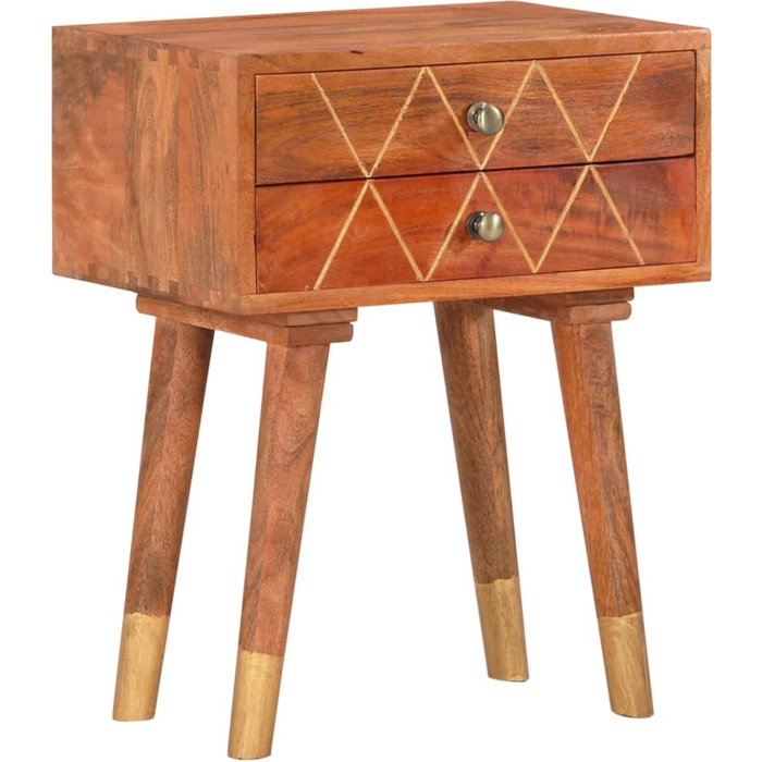 Mesita de noche de madera maciza de mango 43x30x58 cm