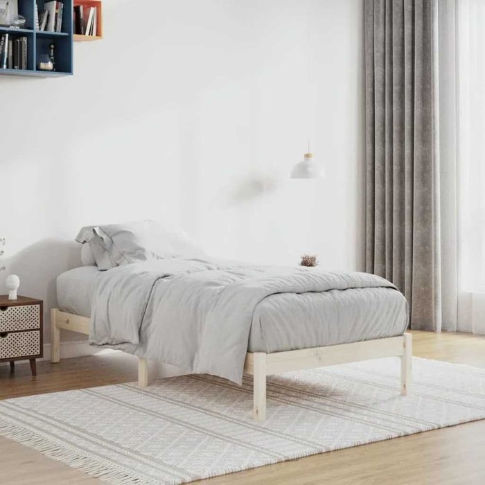 Estructura de cama sin colchón madera maciza de pino 100x190 cm — comfortxl