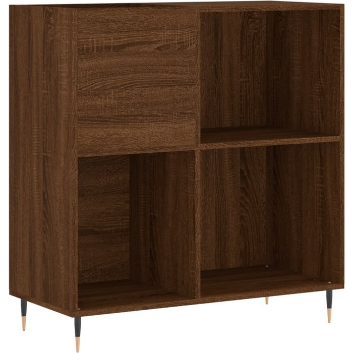 Mueble discos madera contrachapada roble marrón 84,5x38x89 cm – comfortxl