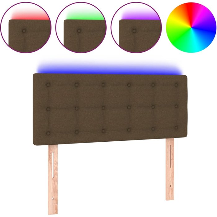 Cabecero con led de tela marrón oscuro 80x5x78/88 cm - comfortxl