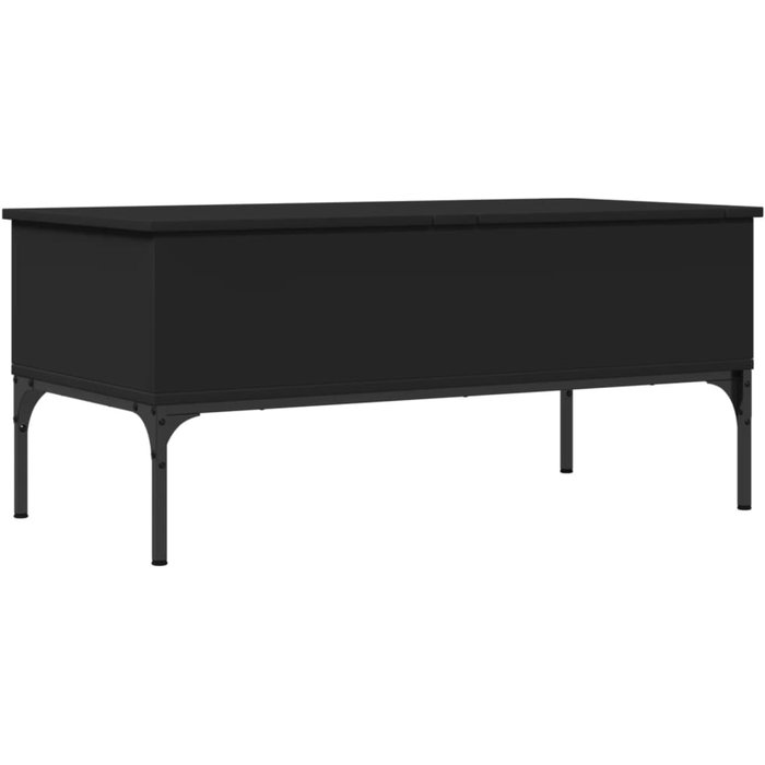 Mesa de centro de madera compuesta y metal negro 100x50x45 cm - comfortxl