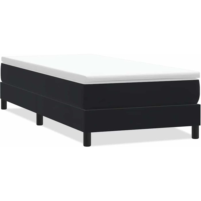 Cama box spring sin colchón negro terciopelo 80x220 cm — comfortxl