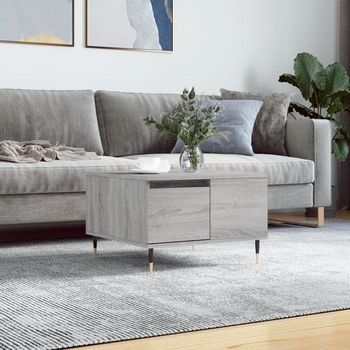 Vidaxl mesa de centro madera contrachapada gris sonoma 55x55x36,5 cm