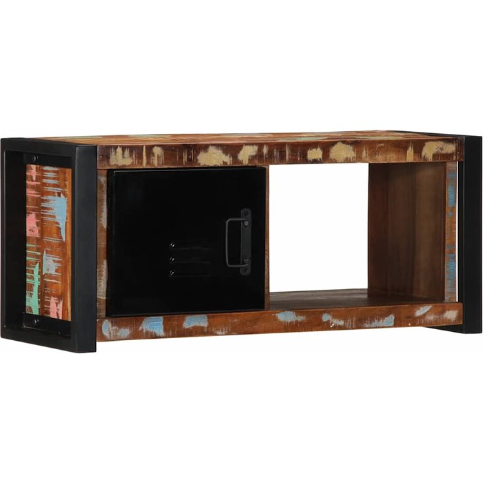 Mueble de tv 80x30x35 cm madera maciza recuperada