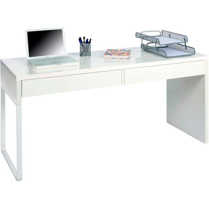 Mesa ordenador, reversible, color blanco artik
