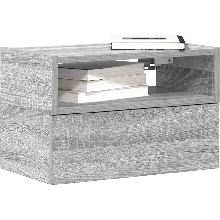 Maison exclusive - mesita de noche de pared color gris sonoma 45x26x28,5 cm