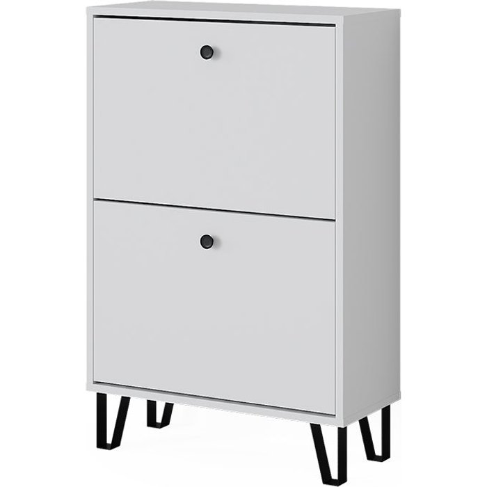 Vicco zapatero siri, blanco, 60 x 92 cm con 2 cajones abatibles