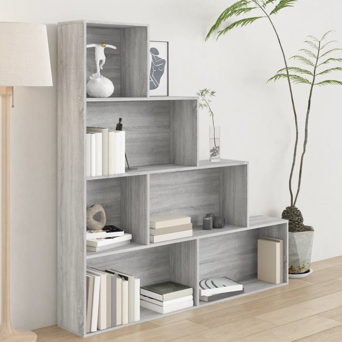 Librería sonoma gris 155x24x160 cm - pangivo